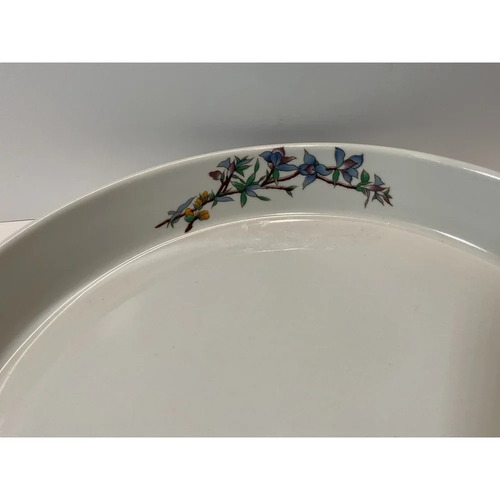 Woodhill Fine Bakeware‎ Round Floral Serving Pie Plate Dish Microwave Oven Safe